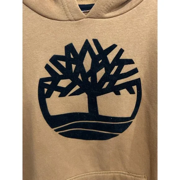 Timberland Kids Pullover Hoodie Tree Core Logo Kangaroo Pocket Size L Streetwear - Picture 3 of 11